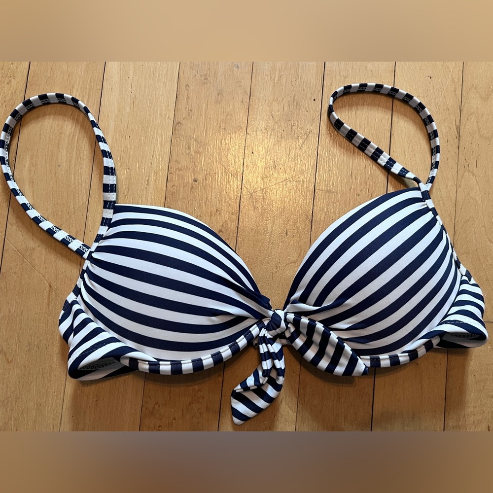Navy/White Striped Underwire Bikini Top